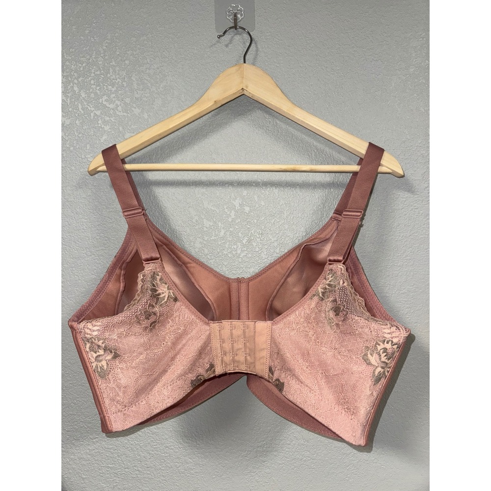 Elila 1903 Dusty Rose Jacquard Soft Cup Wireless Bra Floral Lace Trim 36I NWT - Picture 4 of 5